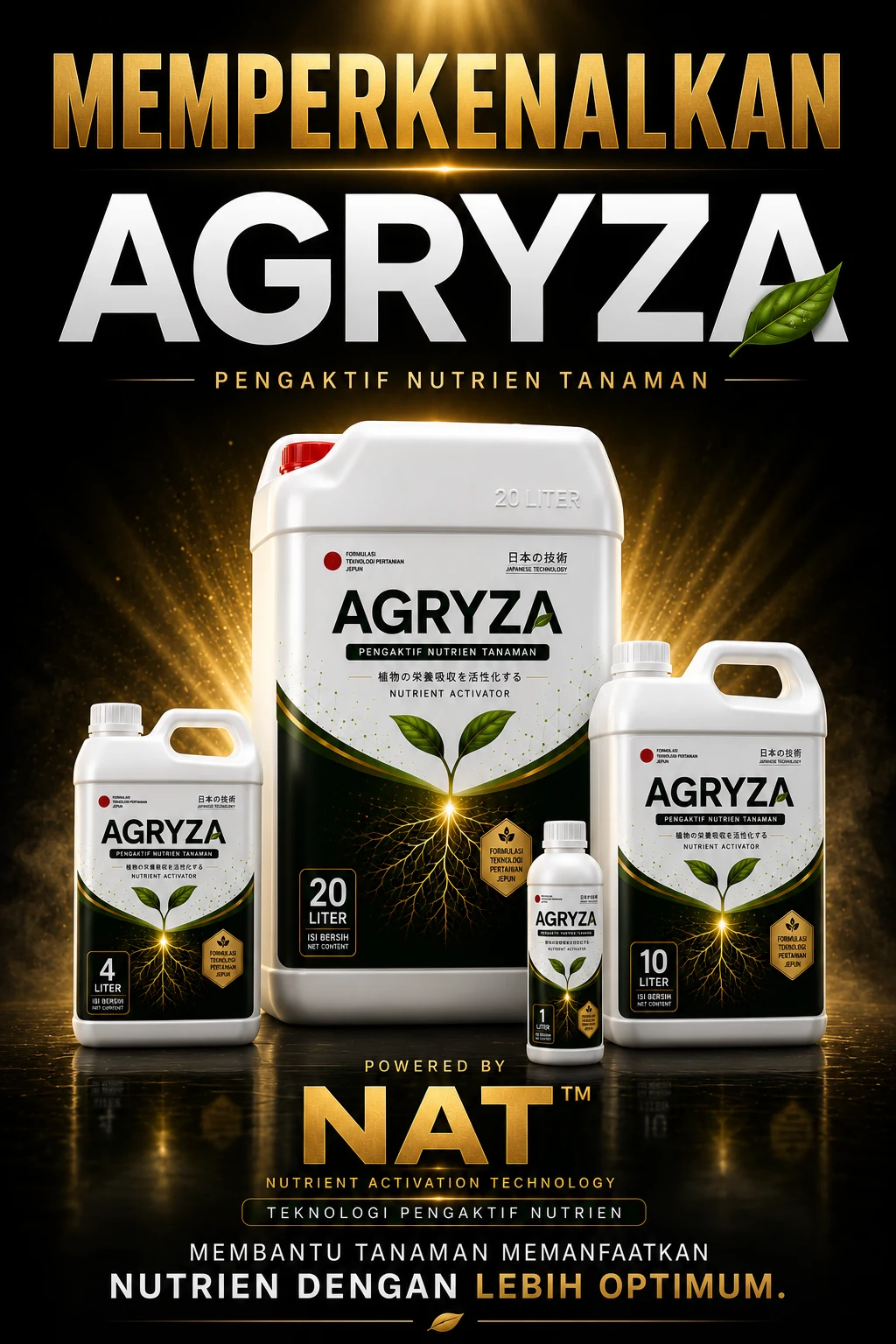 Memperkenalkan AGRYZA Pengaktif Nutrien Tanaman powered by NAT Nutrient Activation Technology